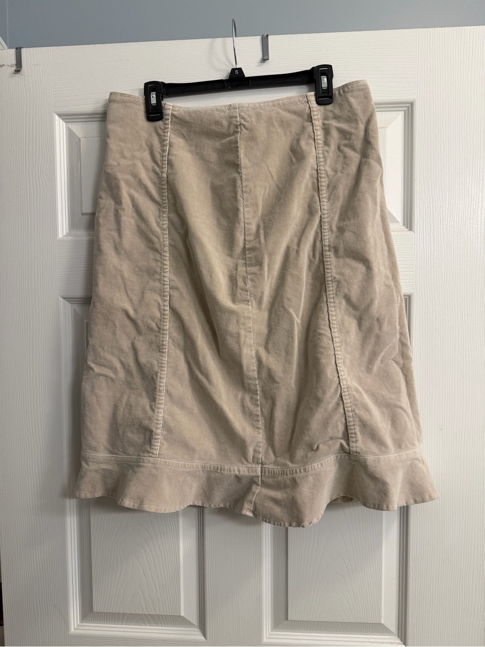 fresh produce Beige A-Line Skirt with Ruffle Hem
